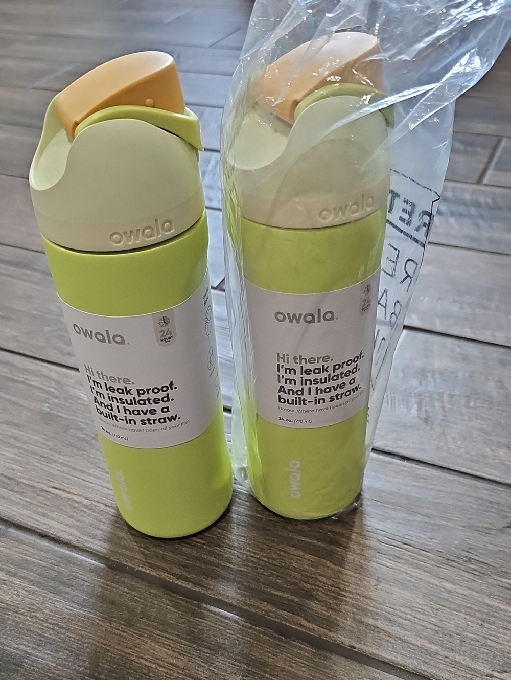Owala Insulated Water Bottle with Built-In Straw - Lime/Peach (Firefly)